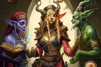 draw original fantasy characters, concept art, fanart