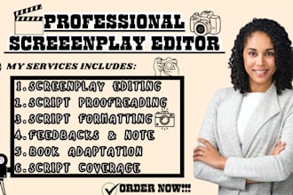 edit, proofread and format your feature film script screenplay movie script