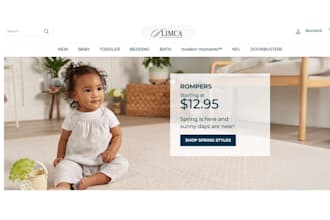 create premium baby clothing shopify store baby website baby product toy store