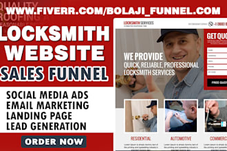 design locksmith landing page locksmith website window locksmith sales funnel