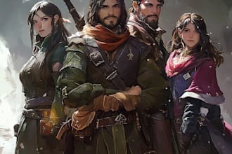 draw fantasy art dnd party and oc dnd character art