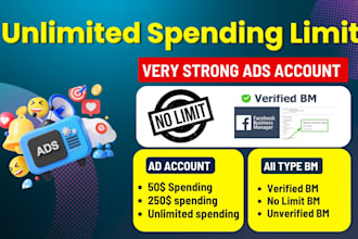 create unlimited spending limit facebook business manager and ads account