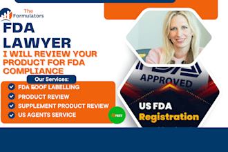 review your product for fda label compliance and provide report on your product