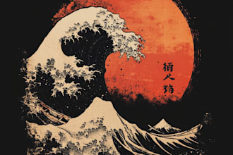 create japanese or anime streetwear style for t shirt