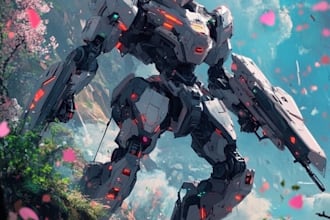 draw awesome custom mecha, cyborg and robot character