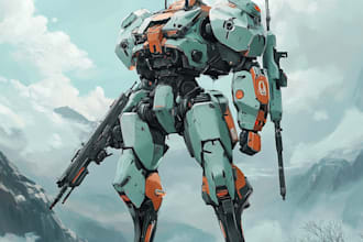 design mecha robot character sheet design