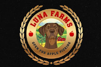 make unique family friendly apple picking farm logo
