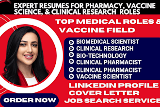 write resume for vaccine scientist epidemiologist pharmacy biomedical virologist