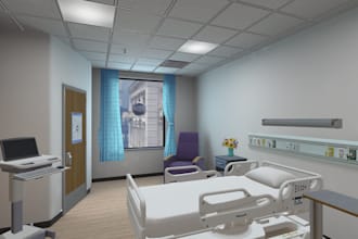 design 3d hospital patient room VR environment pharmacy tech VR enviro,rendering