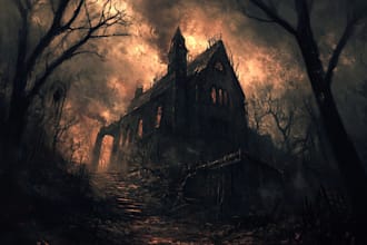 draw fantasy or dark creepy horror art illustration
