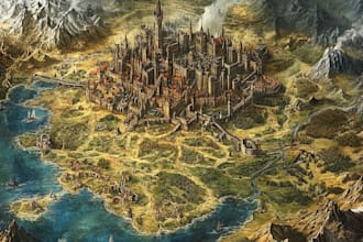 draw a fantasy map for your dnd campaign, rpg game