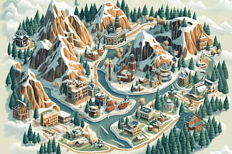 draw amazing vector or isometric map illustrations
