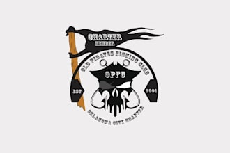 design old pirates fishing club logo