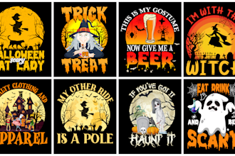 create custom trendy halloween t shirt design