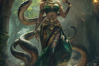 create concept drawings and realistic fantasy characters