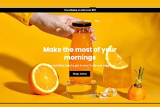design vibrant cold pressed juice website beverages shopify store wine website