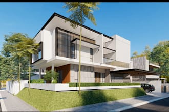 expert interior, exterior design for house, living, patio, landscape, render