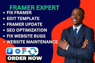 update edit framer template convert figma to framer optimize SEO fix framer