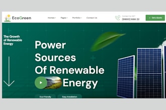 build solar panel website solar energy solar installation website landing page
