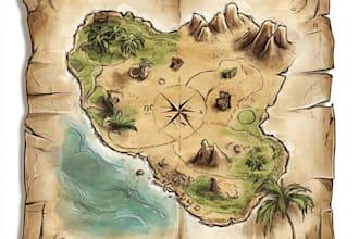 draw a high quality fantasy map