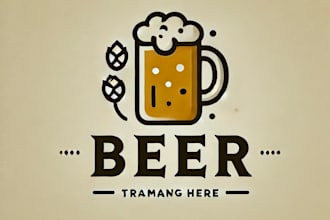 custom high resolution beer logo design