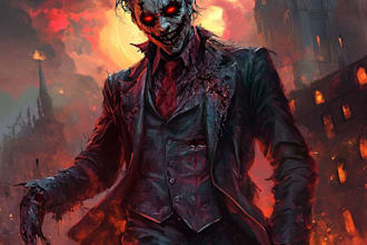draw fantasy horror character art or horror art