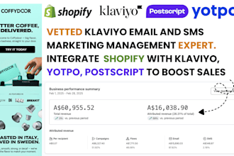 do klaviyo email campaign, flows, sms marketing, shopify, postscript, yotpo