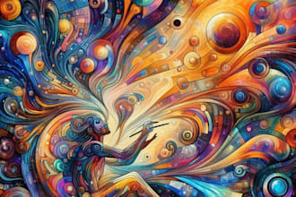 create magical abstract art, psychedelic, surrealism, cubism