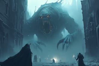 do sci fi horror and fantasy scene concept art illustrations