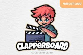 create cartoon mascot film production logo
