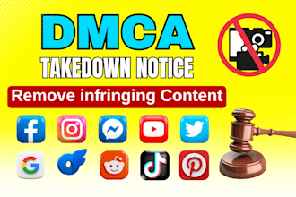 takedown content from google,instagram,tiktok,reddit,fb,x under dmca