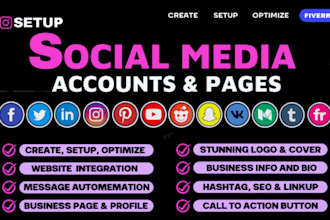 create social media accounts set up business page optimize