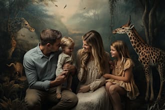 do amazing watercolor portraits for your family