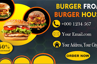 design burger flyers and food posters quickly delivered within a day
