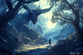draw intricate digital fantasy landscapes or environment art