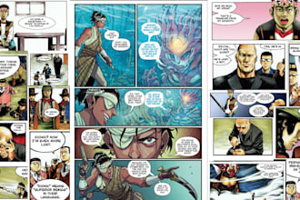 draw graphic novel illustration comic book page, webcomic art as comic artist