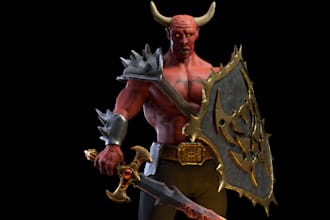 do 3d sculpting,3d realistic character,character model,3d stylized character,ue5