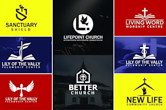 make a modern minimalist church, ministry and religious logo design