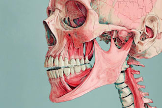 draw digital coloured anatomy and medical illustrations