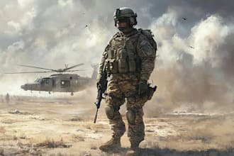 draw military themed illustrations
