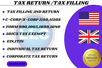 do us tax filling ,us tax return, 1120, w2, 1099, 5472, 1040, 1065, as cpa