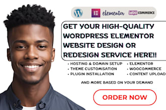 build wordpress website design on elementor pro woocommerce bluehost hostinger