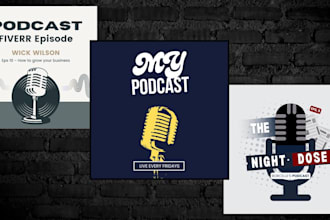 design creative podcast cover art for you