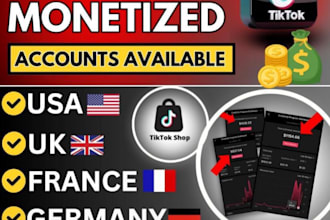 create tiktok fresh and monetize account usa, uk ,france