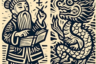 draw a custom portrait in linocut style
