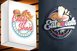 do ice cream candy sweets restaurant pizza bbq food and bakery logo design
