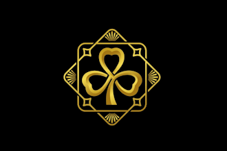 design golden shamrock irish pub logo