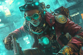 create scifi or cyberpunk character artwork