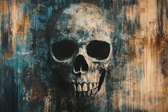 create dark art skull for your brand or band