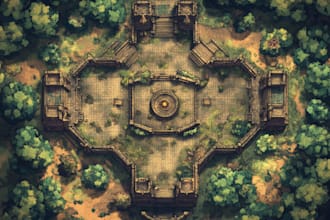 make you an amazing fantasy, rpg, dnd or dungeon battle map